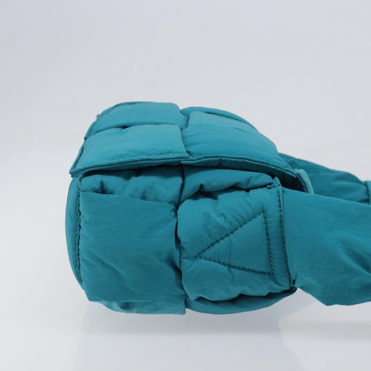 BOTTEGA VENETA MAXI INTRECCIATO Cassette Bag Nylon Turquoise Blue Auth 199207V