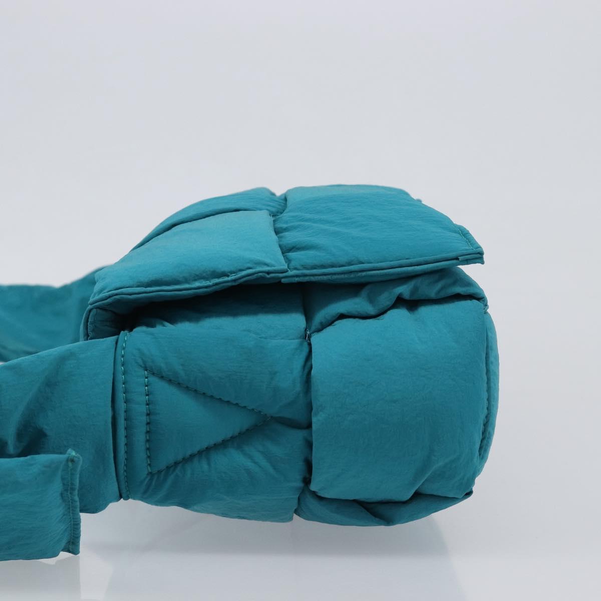 BOTTEGA VENETA MAXI INTRECCIATO Cassette Bag Nylon Turquoise Blue Auth 199207V