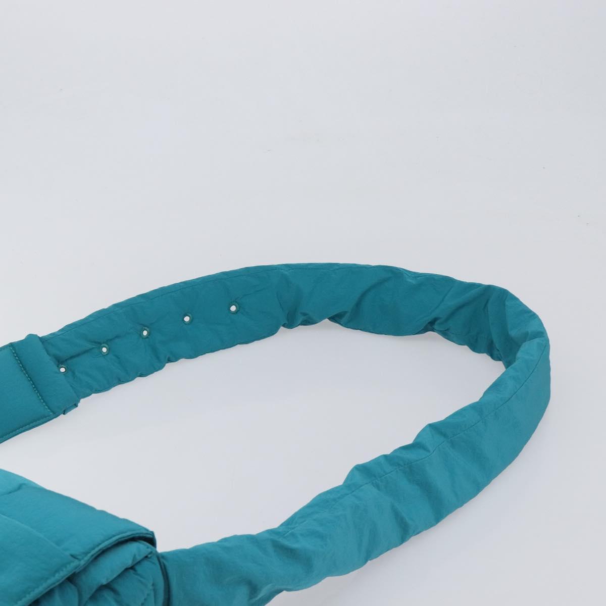 BOTTEGA VENETA MAXI INTRECCIATO Cassette Bag Nylon Turquoise Blue Auth 199207V