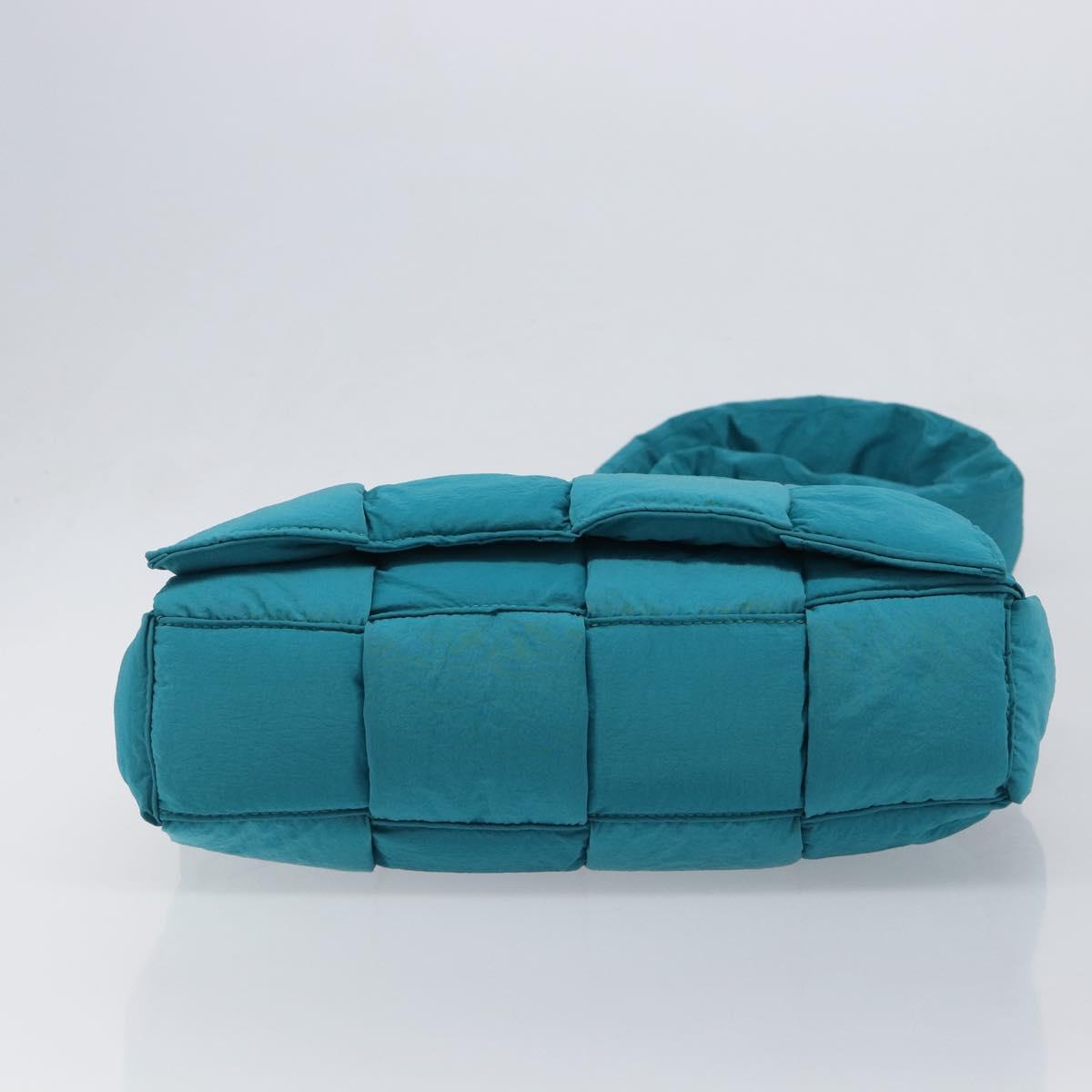 BOTTEGA VENETA MAXI INTRECCIATO Cassette Bag Nylon Turquoise Blue Auth 199207V