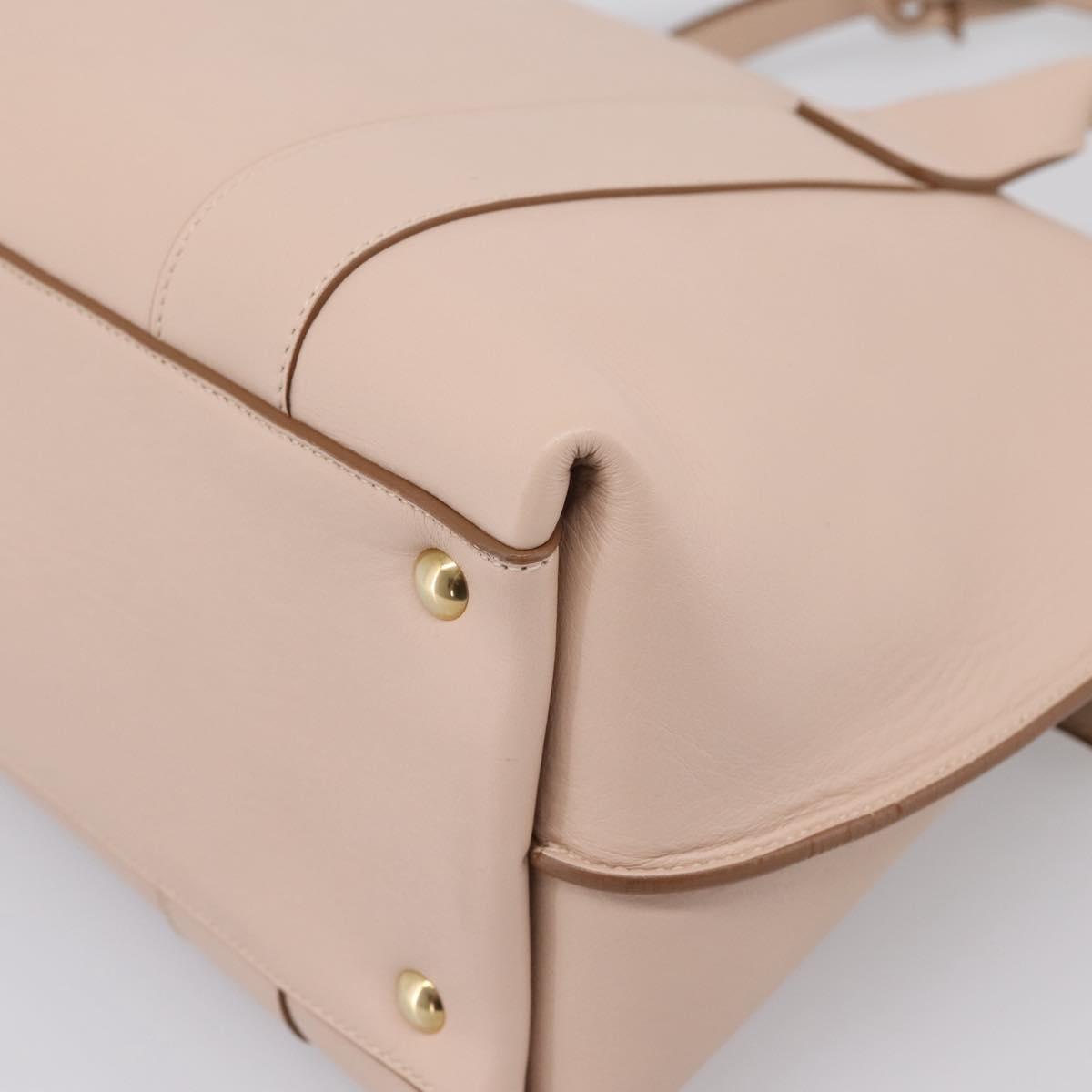 Salvatore Ferragamo Gancini Tote Bag Leather Pink Gold Auth 199216V