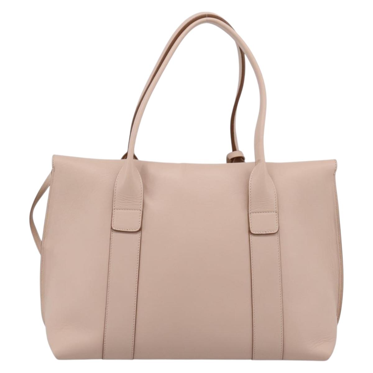 Salvatore Ferragamo Gancini Tote Bag Leather Pink Gold Auth 199216V