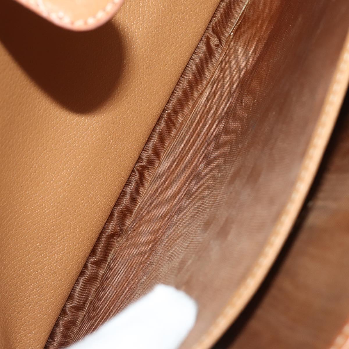 CELINE Macadam Canvas Hand Bag PVC Leather 2way Brown Gold Auth 199219