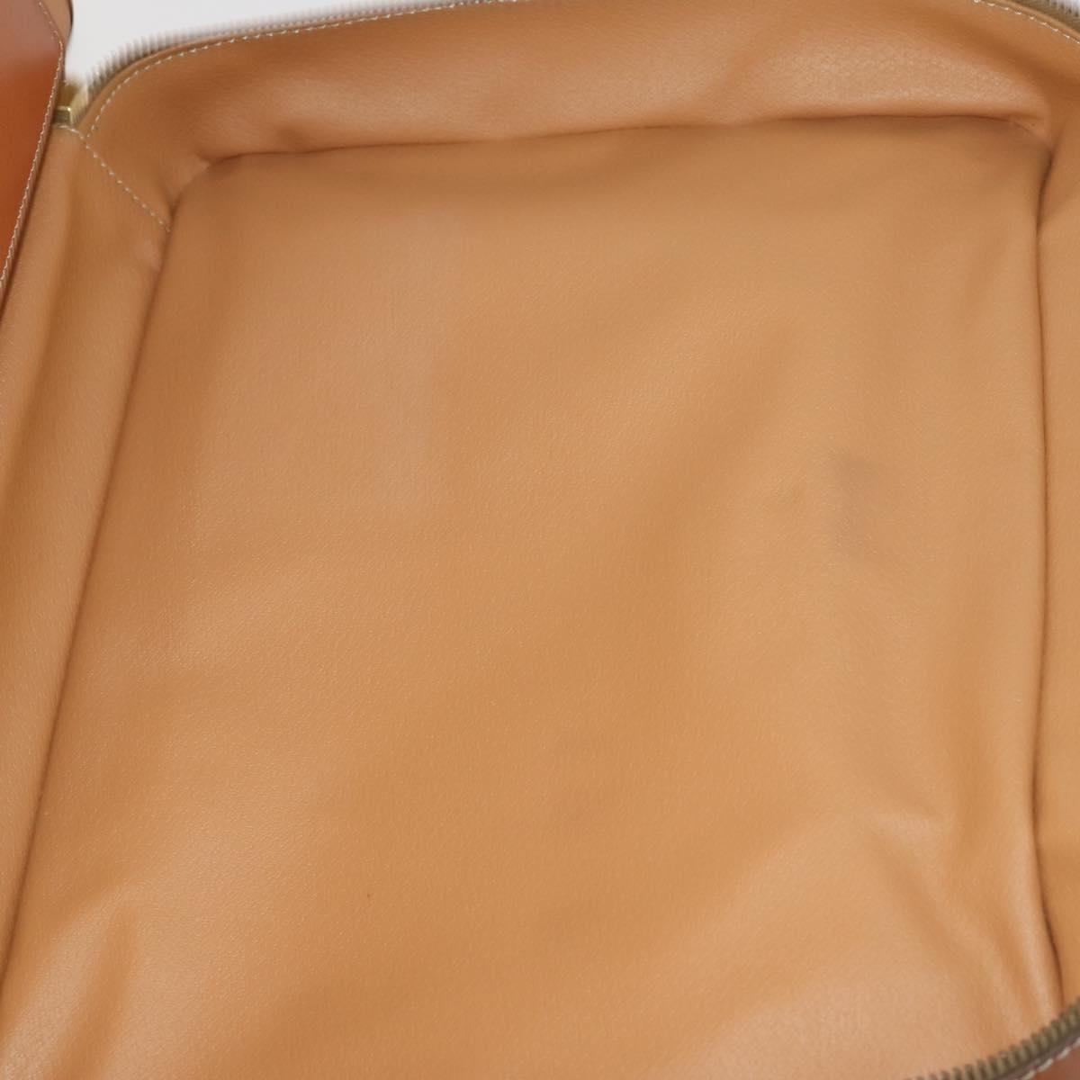 CELINE Macadam Canvas Hand Bag PVC Leather 2way Brown Gold Auth 199219