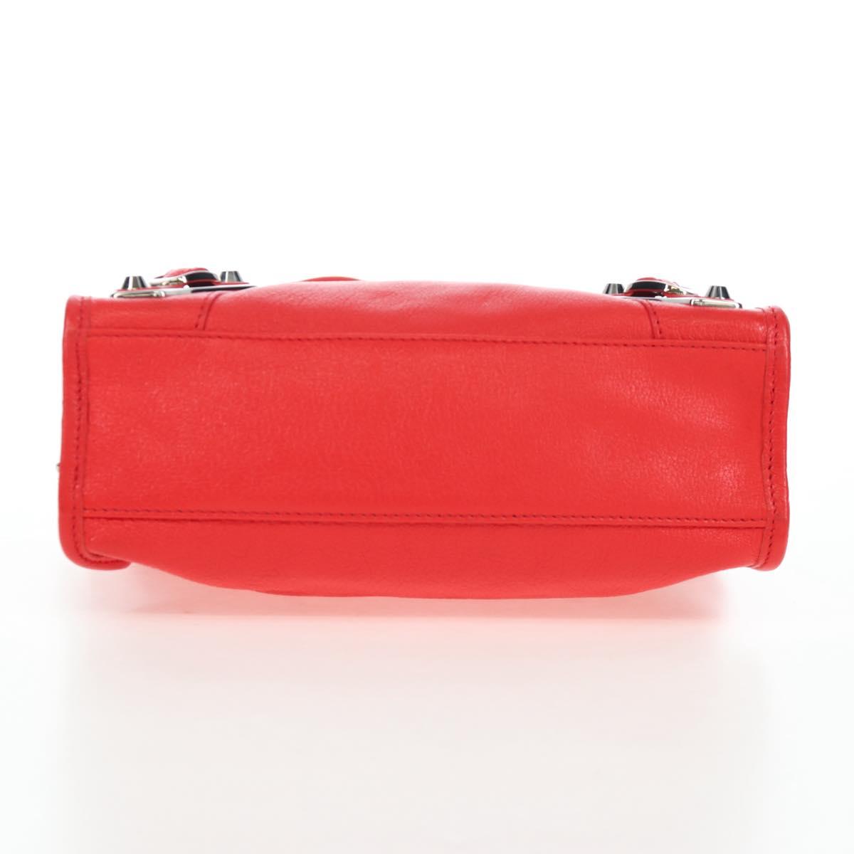 BALENCIAGA Metallic Edge Mini City Bag Leather 2way Red 390160 Auth 199223M