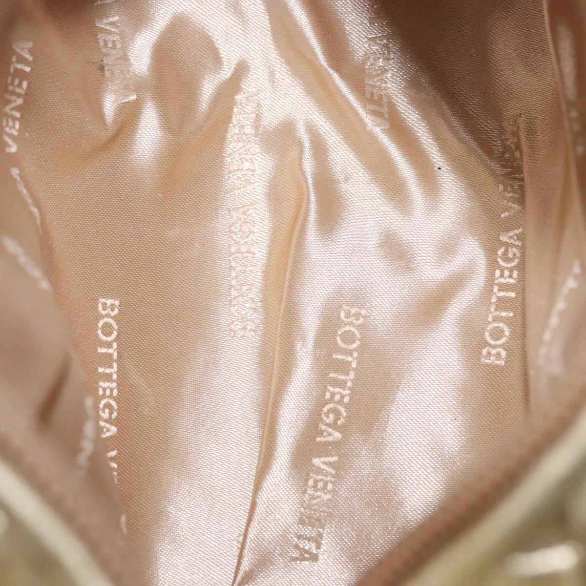 BOTTEGA VENETA INTRECCIATO Hand Pouch Leather Gold Auth 199226V