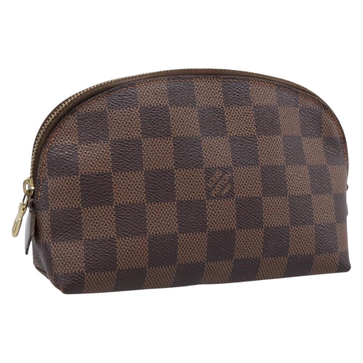 LOUIS VUITTON Damier Ebene Pochette Cosmetic PM Pouch N47516 LV Auth 199227