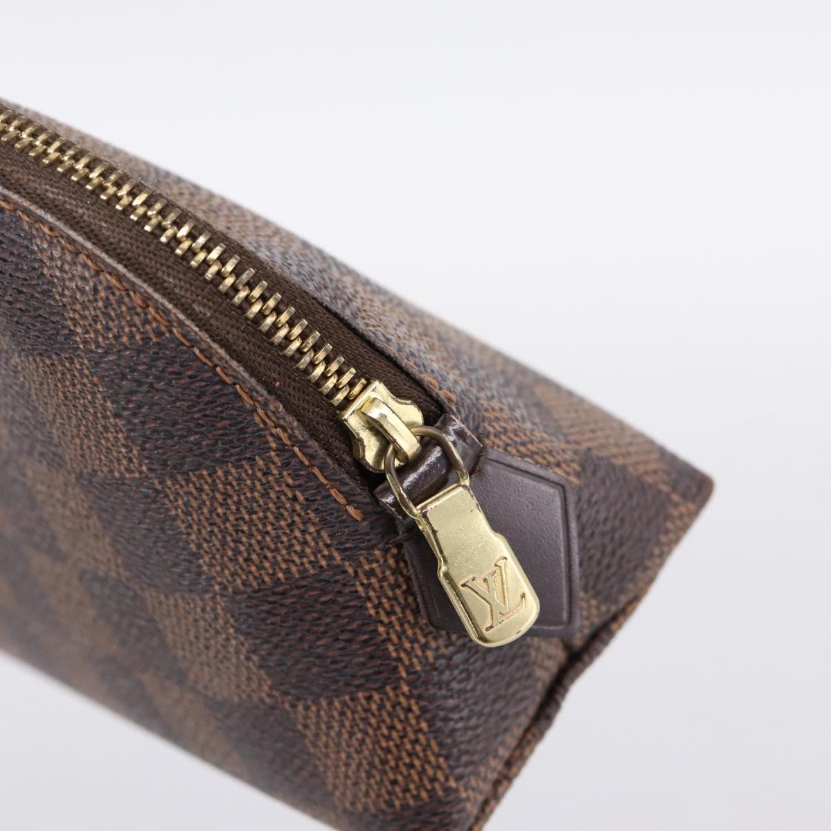 LOUIS VUITTON Damier Ebene Pochette Cosmetic PM Pouch N47516 LV Auth 199227