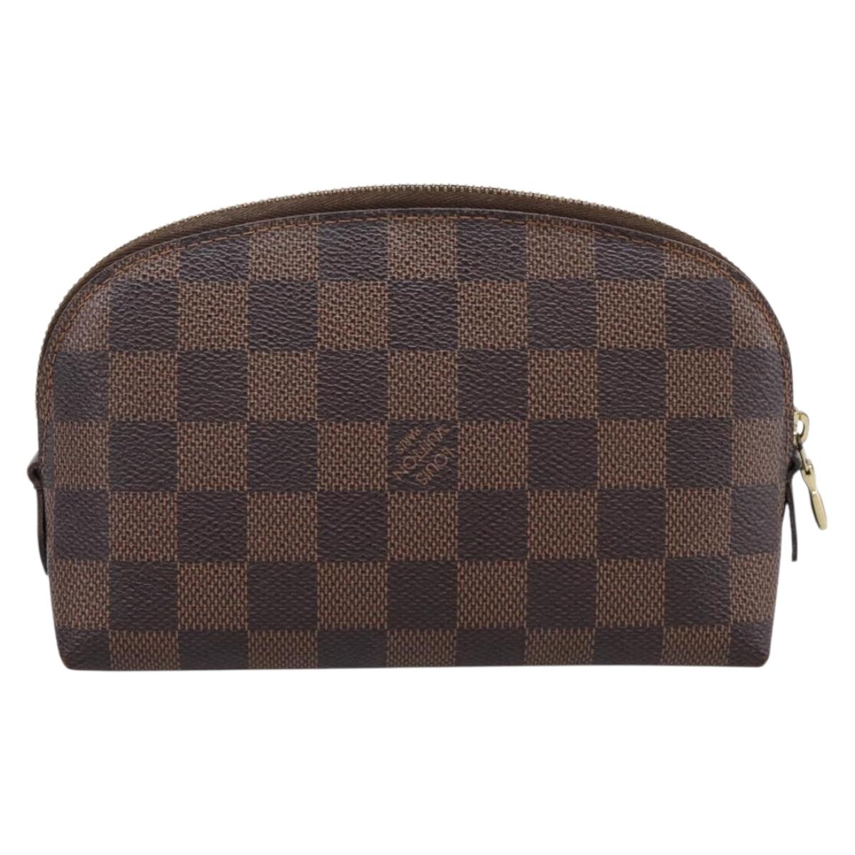 LOUIS VUITTON Damier Ebene Pochette Cosmetic PM Pouch N47516 LV Auth 199227