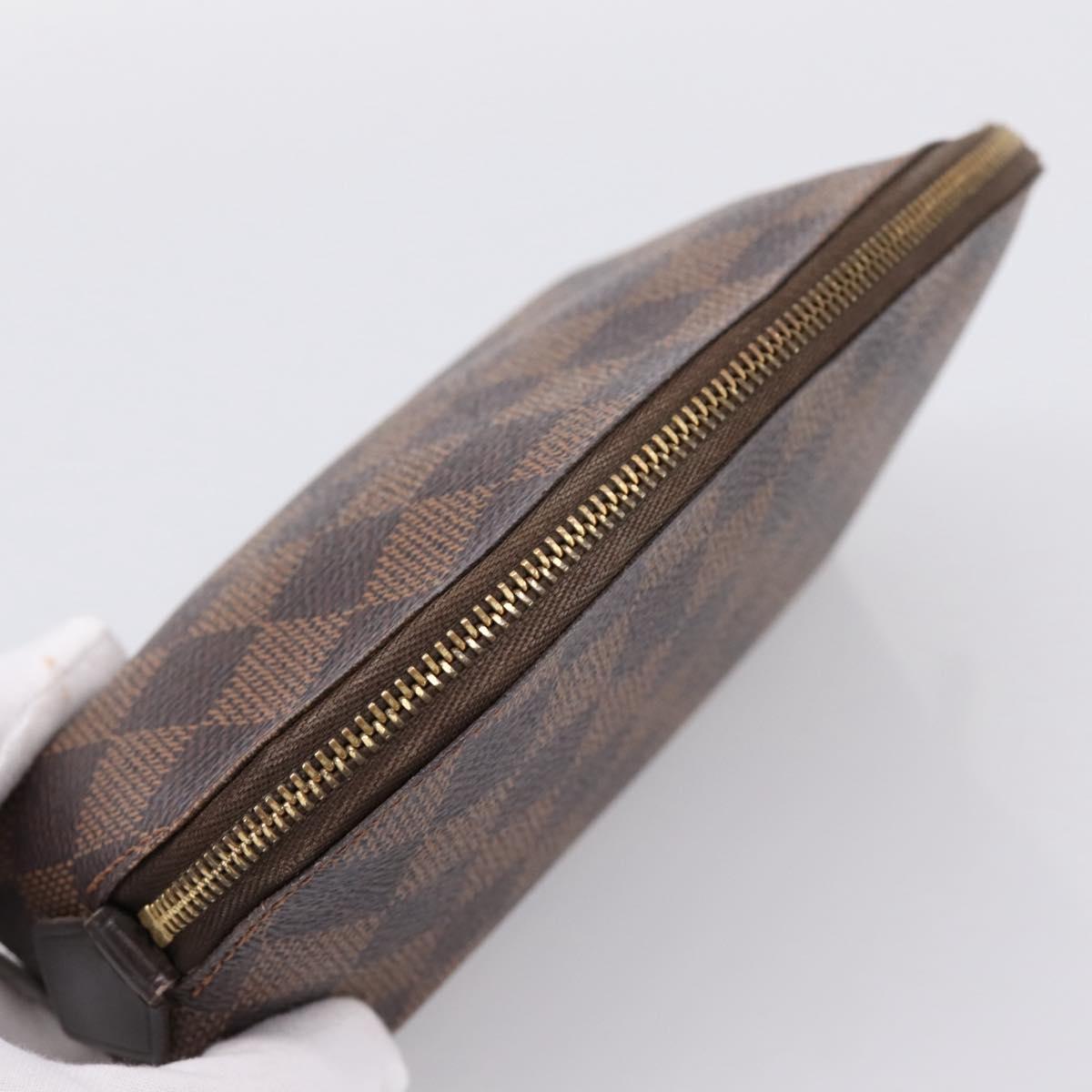LOUIS VUITTON Damier Ebene Pochette Cosmetic PM Pouch N47516 LV Auth 199227