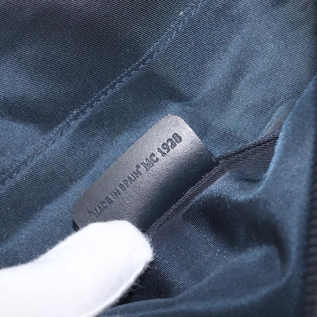 Christian Dior Trotter Canvas Saddle Pouch Navy Gold Auth 199228