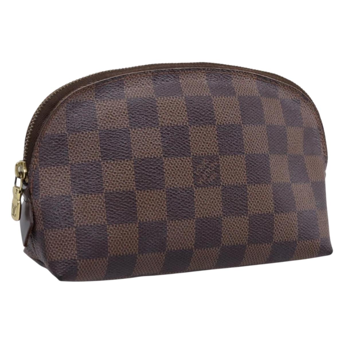 LOUIS VUITTON Damier Ebene Pochette Cosmetic PM Pouch N47516 LV Auth 199229