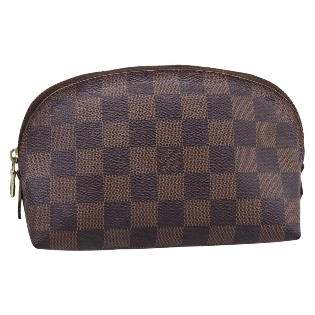 LOUIS VUITTON Damier Ebene Pochette Cosmetic PM Pouch N47516 LV Auth 199229
