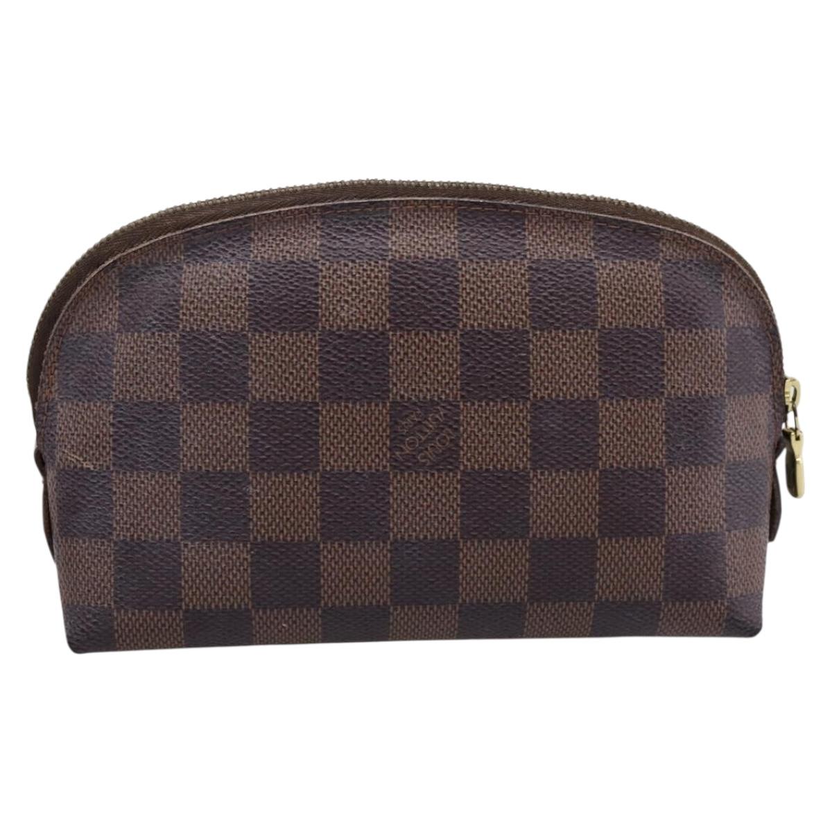 LOUIS VUITTON Damier Ebene Pochette Cosmetic PM Pouch N47516 LV Auth 199229