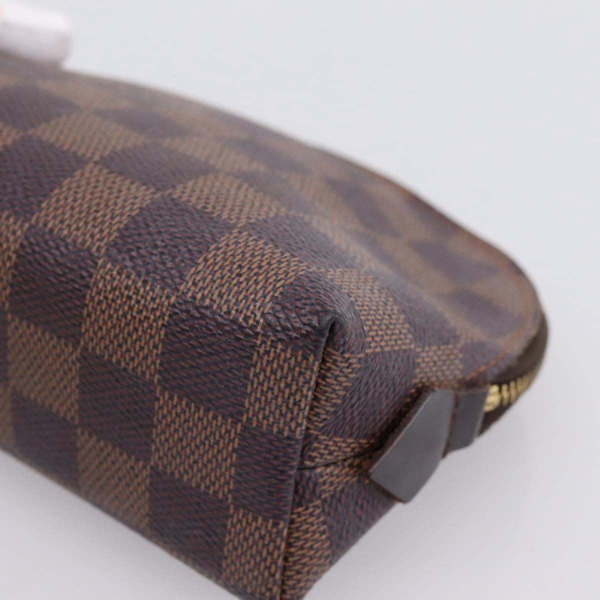 LOUIS VUITTON Damier Ebene Pochette Cosmetic PM Pouch N47516 LV Auth 199229