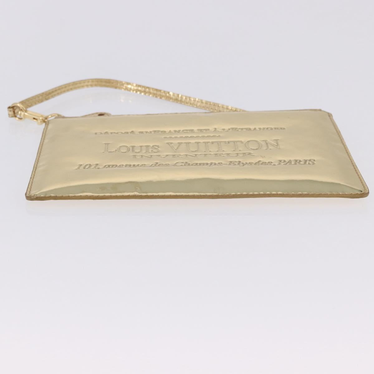 LOUIS VUITTON Monogram Miroir Pochette Plat Pouch Gold LV Auth 199233V