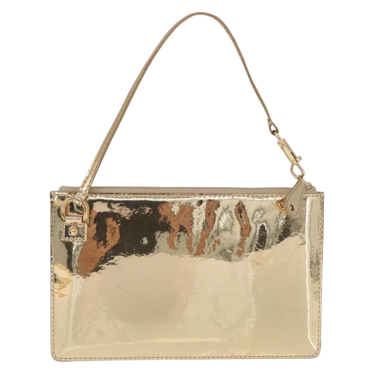 LOUIS VUITTON Monogram Miroir Pochette Plat Pouch Gold LV Auth 199233V