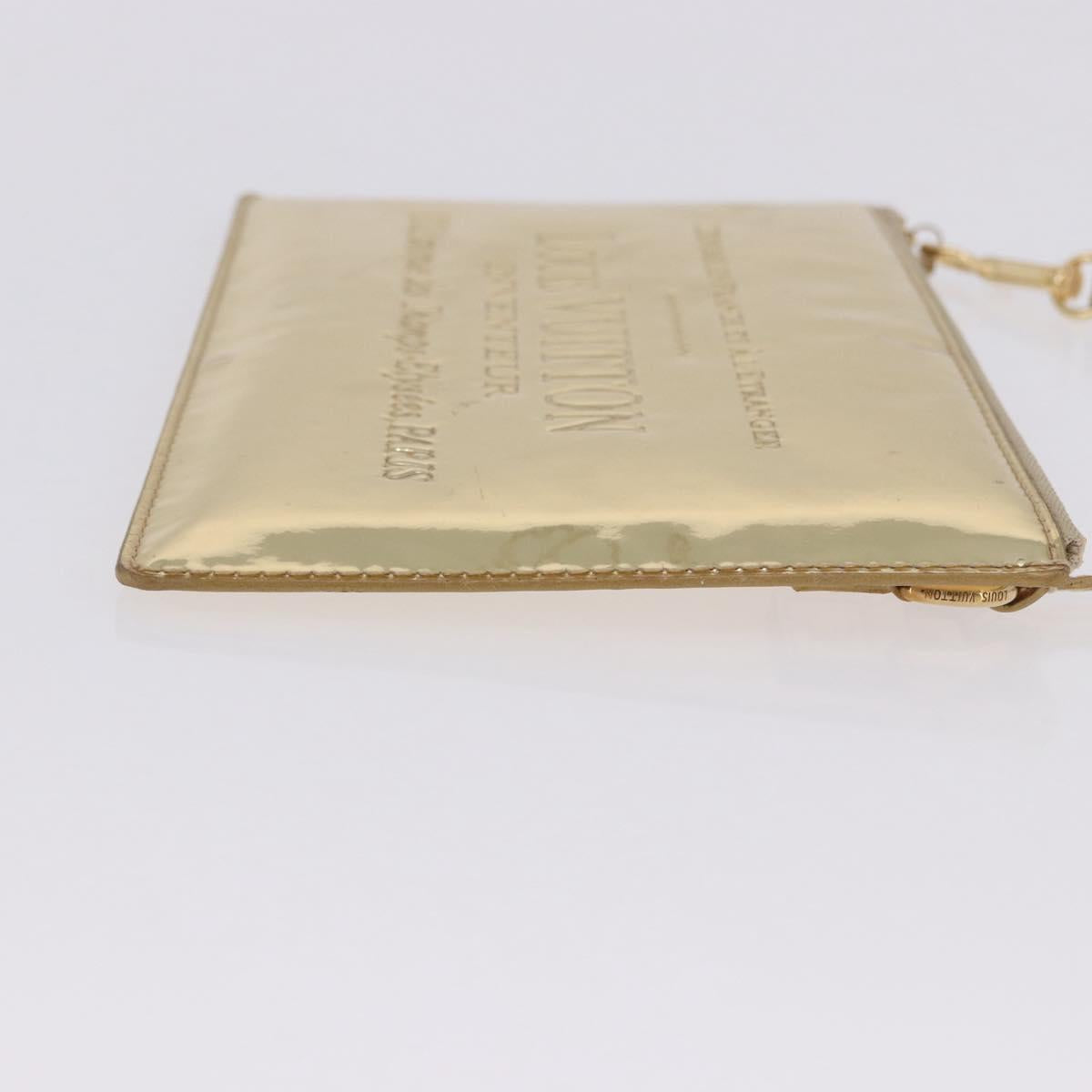 LOUIS VUITTON Monogram Miroir Pochette Plat Pouch Gold LV Auth 199233V