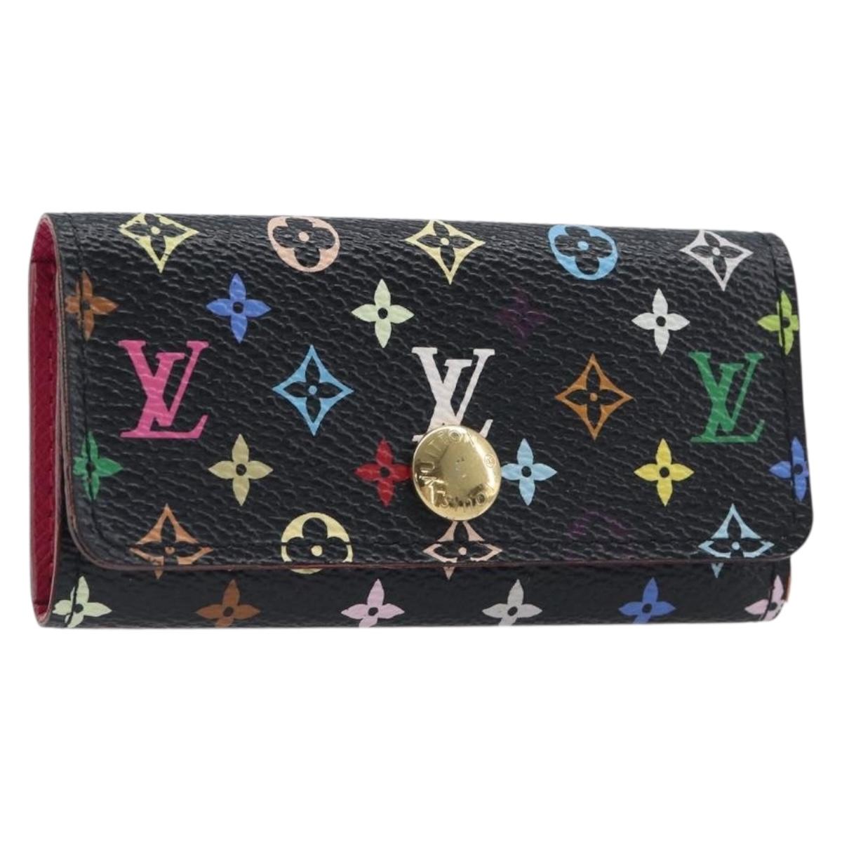 LOUIS VUITTON Monogram Multicolor Multicles 4 Key Case Black M93732 Auth 199235A