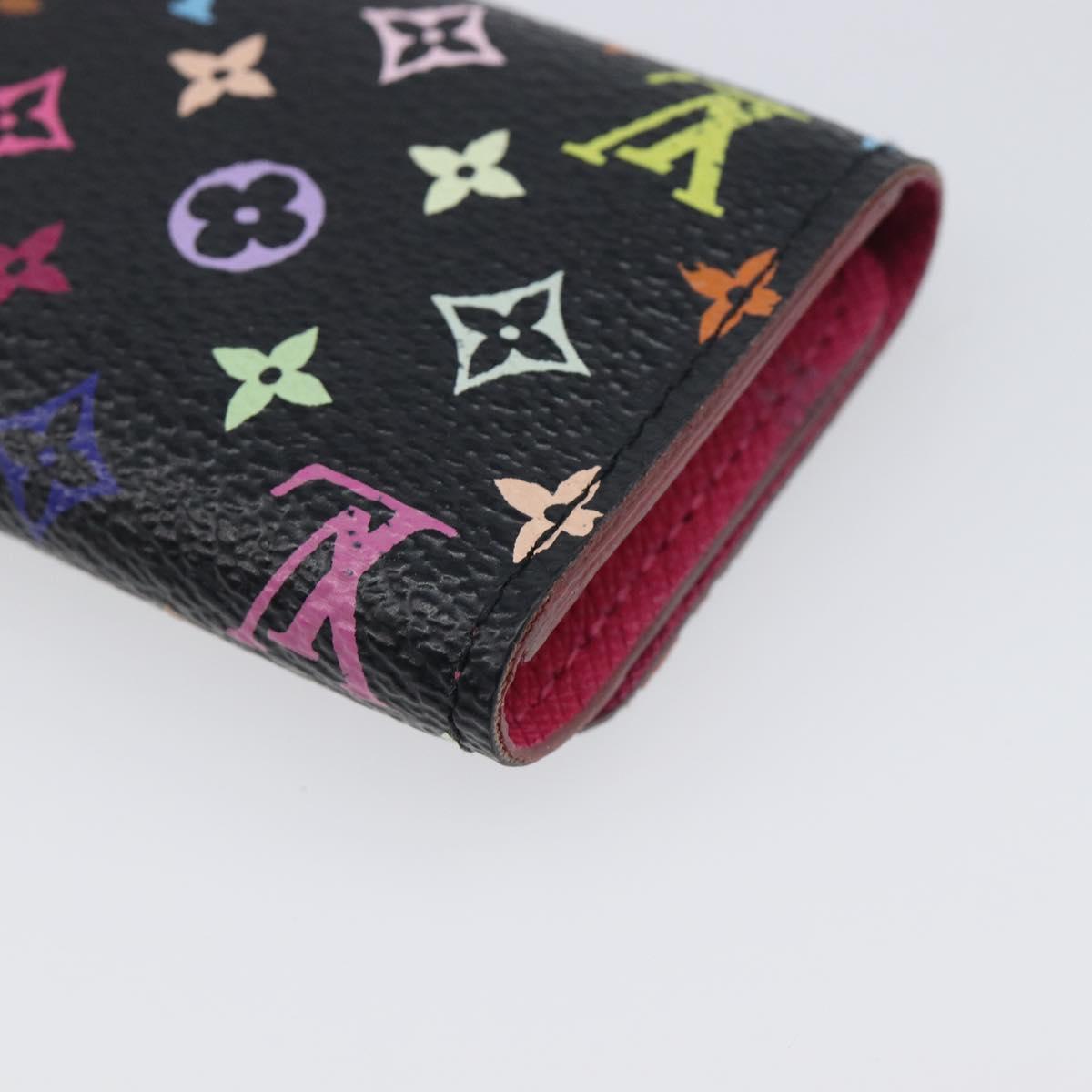 LOUIS VUITTON Monogram Multicolor Multicles 4 Key Case Black M93732 Auth 199235A