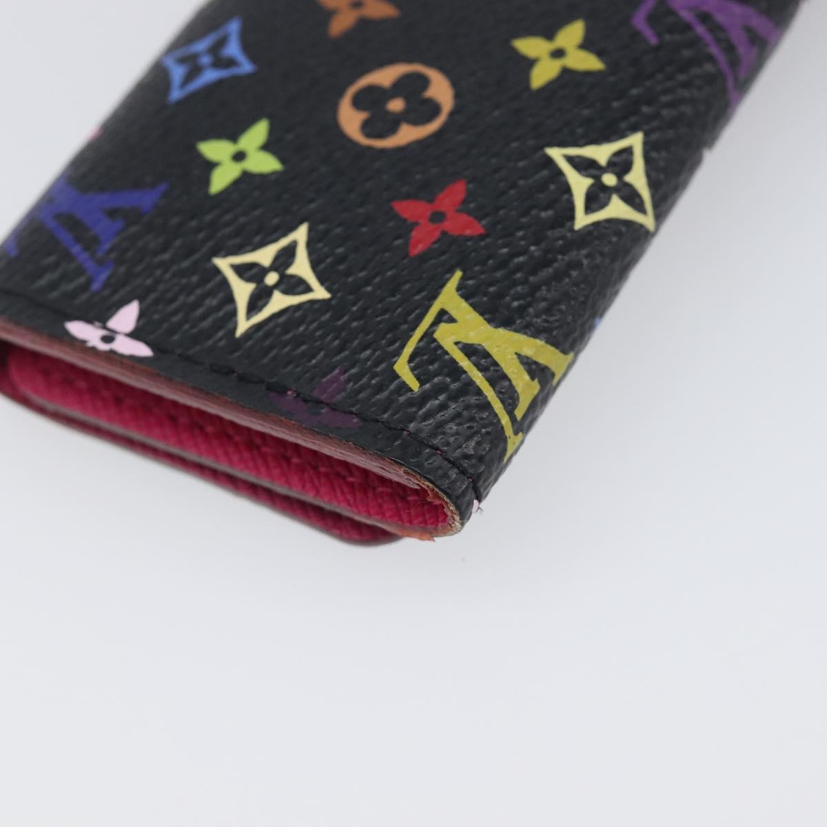 LOUIS VUITTON Monogram Multicolor Multicles 4 Key Case Black M93732 Auth 199235A