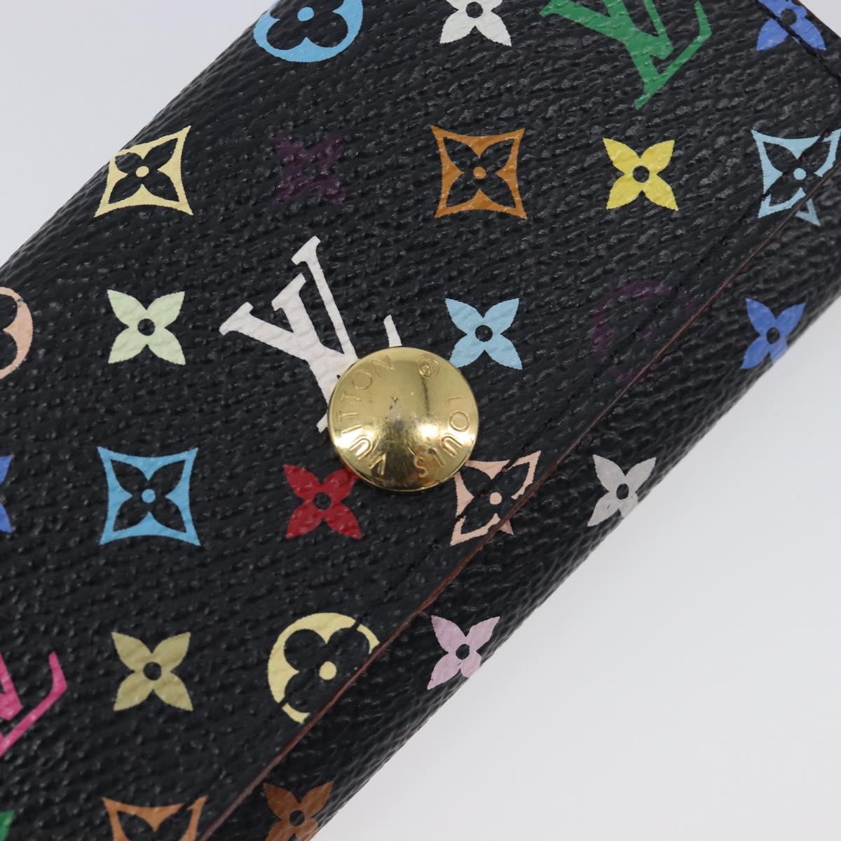 LOUIS VUITTON Monogram Multicolor Multicles 4 Key Case Black M93732 Auth 199235A