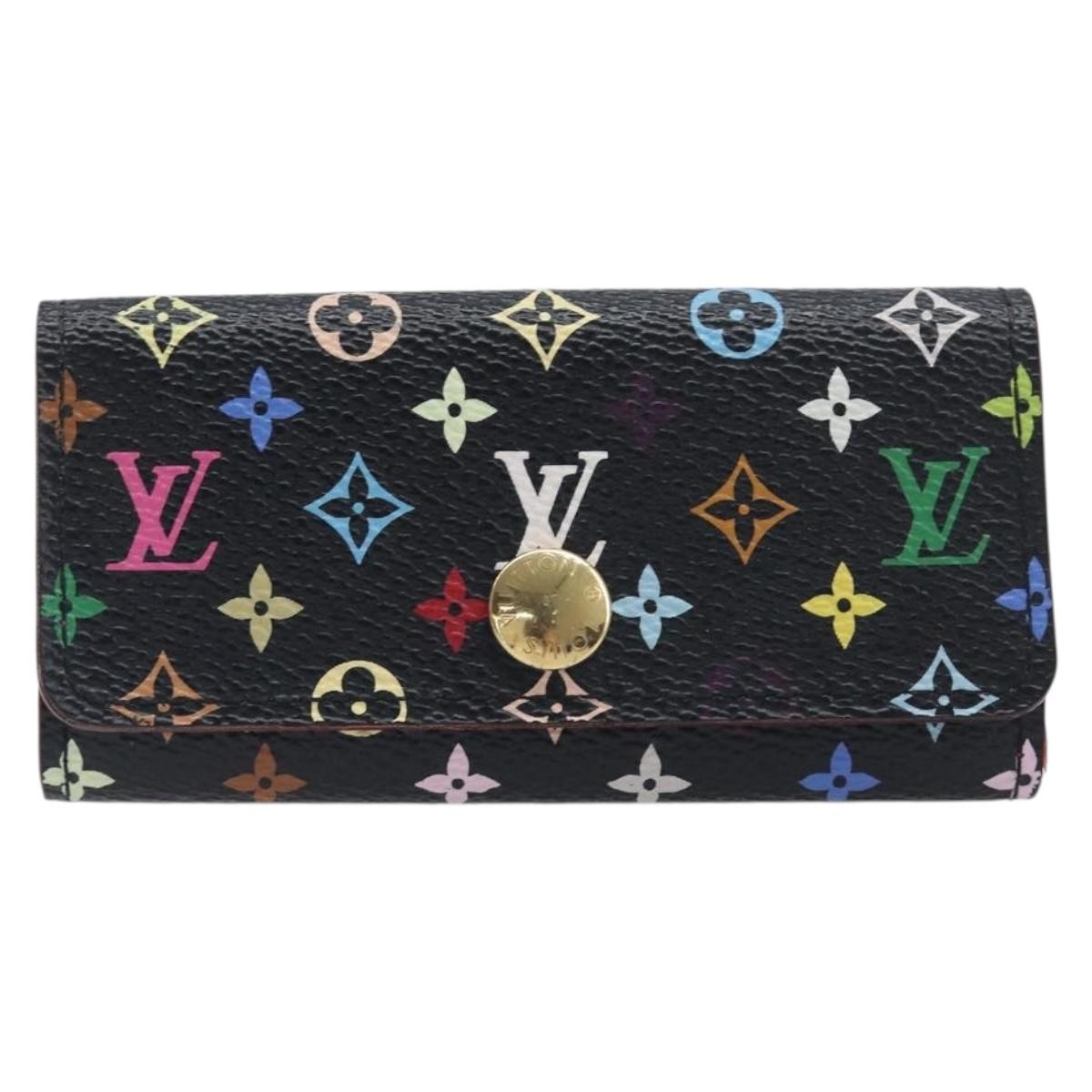 LOUIS VUITTON Monogram Multicolor Multicles 4 Key Case Black M93732 Auth 199235A