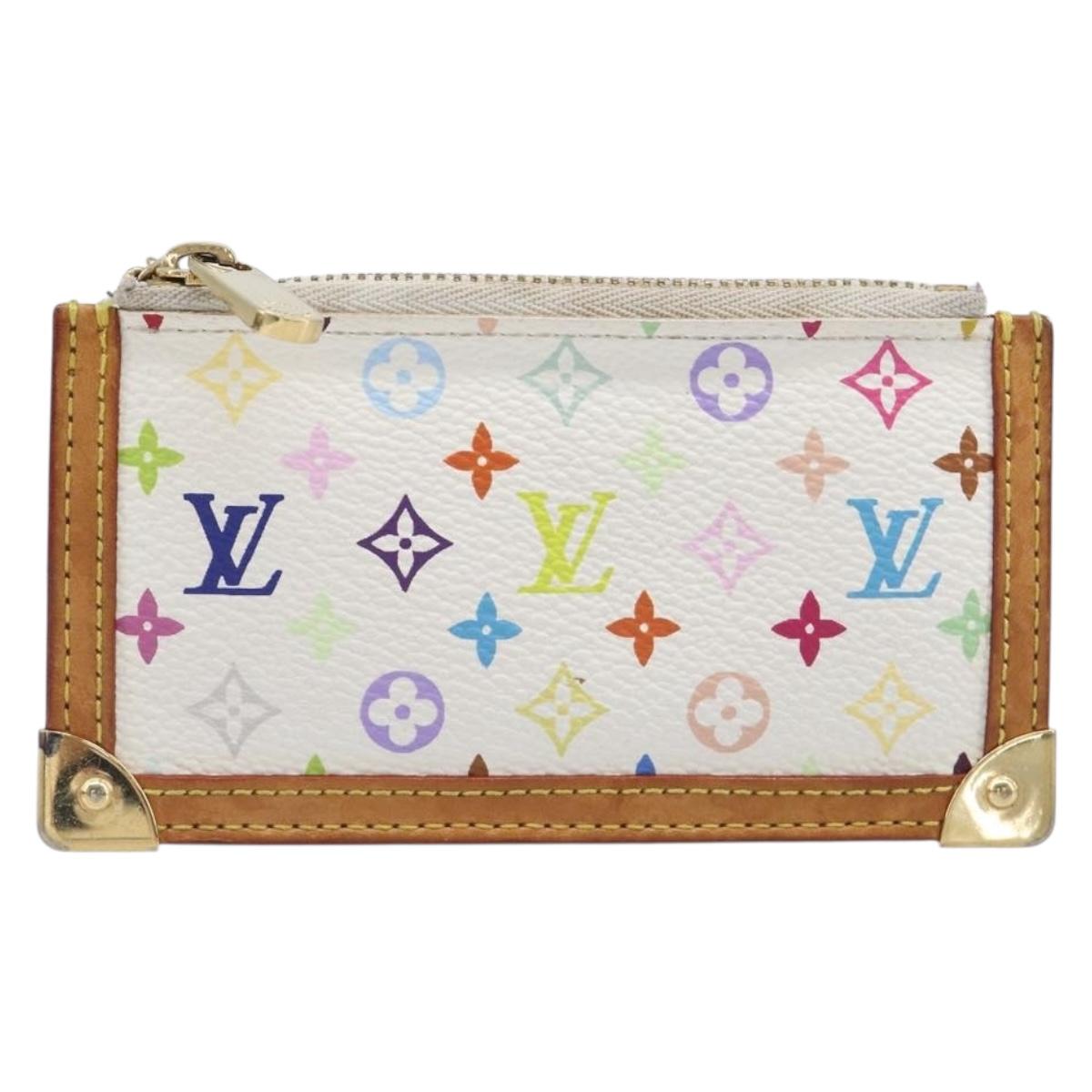 LOUIS VUITTON Monogram Multicolor Pochette Cles Purse White M92655 Auth 199236A