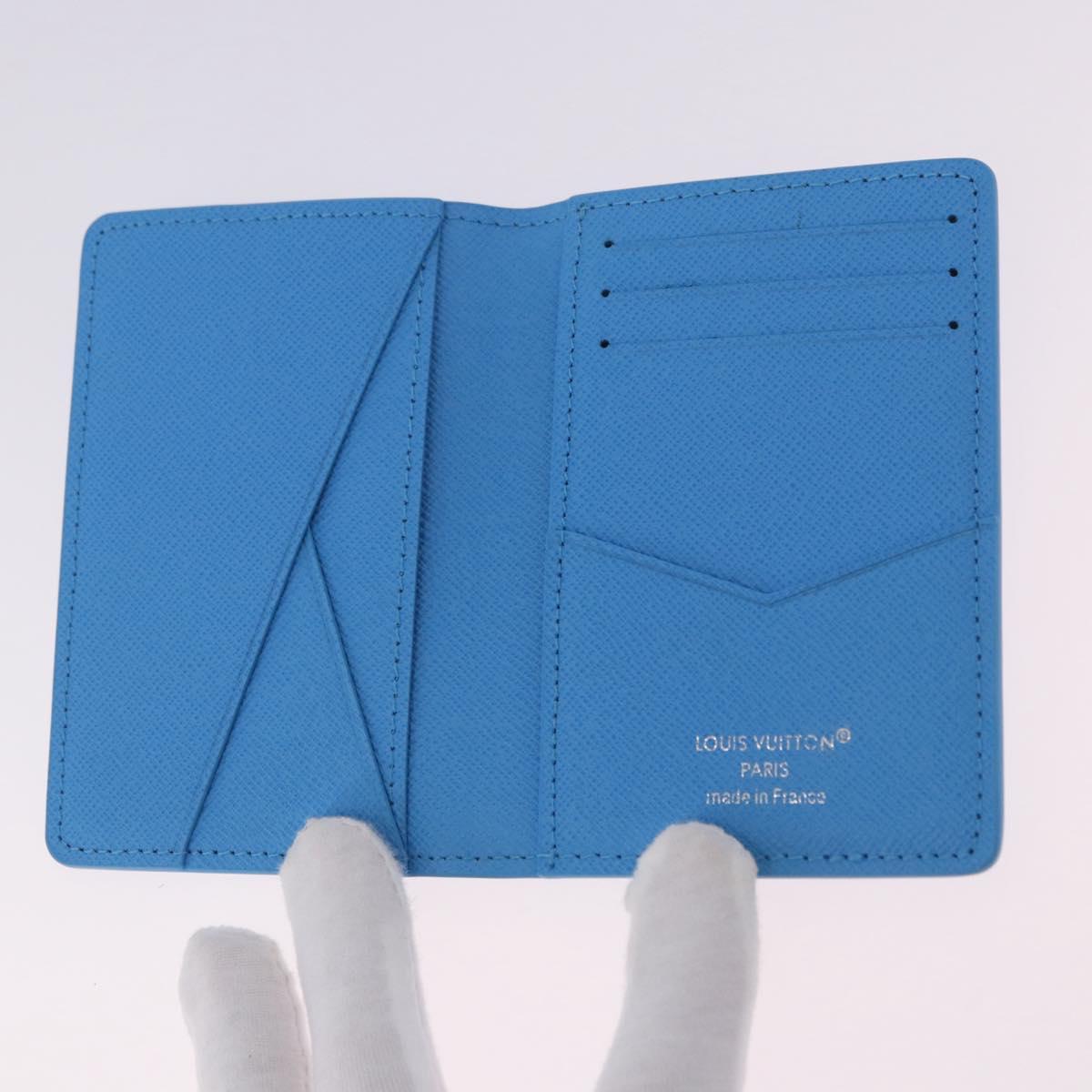LOUIS VUITTON Monogram Organizer Dupoch Card Case Blue M14881 LV Auth 199237M
