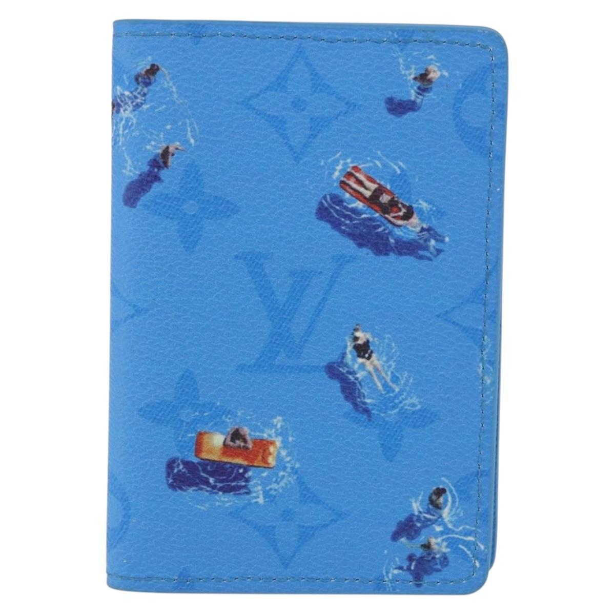 LOUIS VUITTON Monogram Organizer Dupoch Card Case Blue M14881 LV Auth 199237M