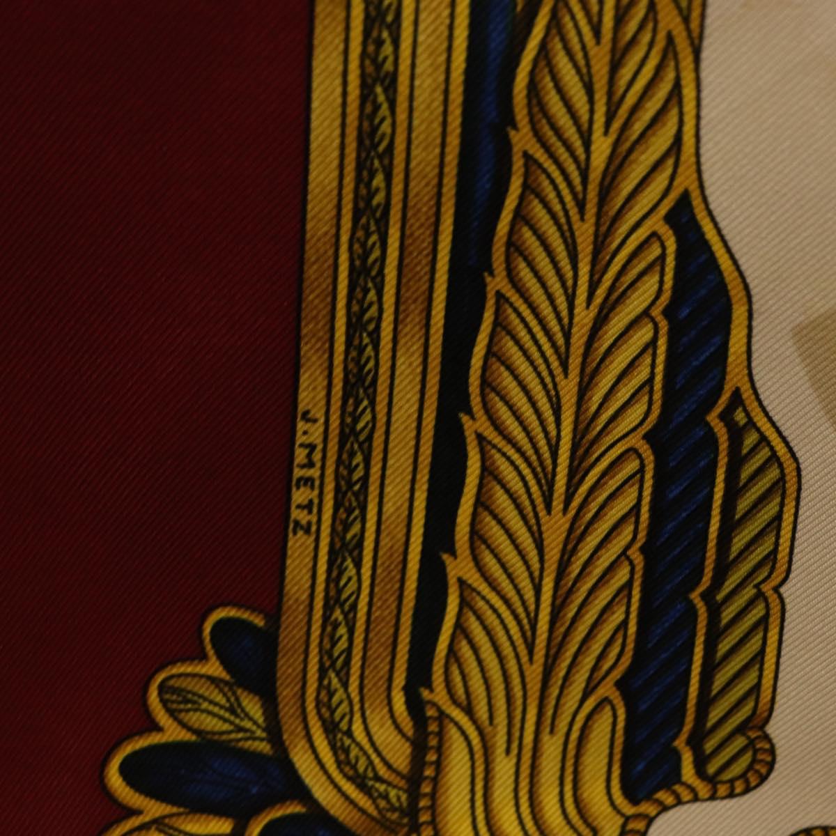 HERMES Carre 90 Scarf Silk Bordeaux Auth 199240