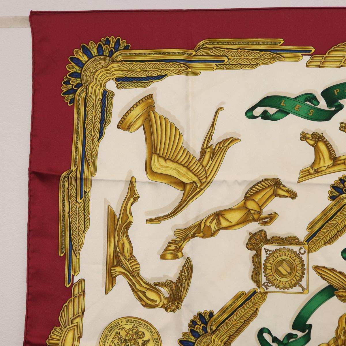 HERMES Carre 90 Scarf Silk Bordeaux Auth 199240