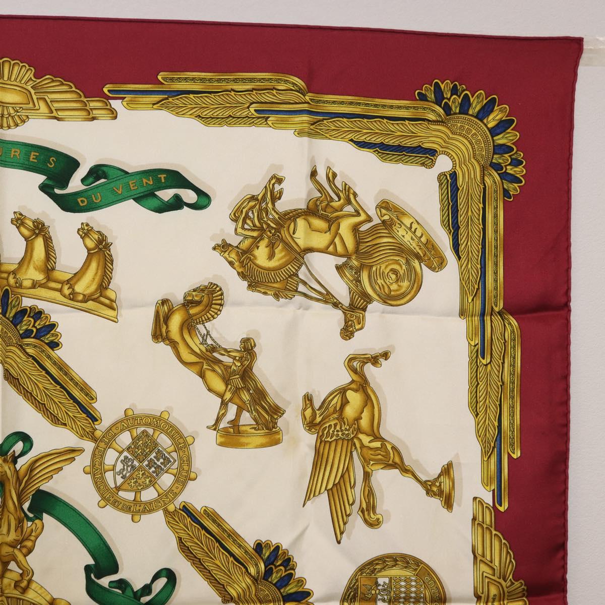 HERMES Carre 90 Scarf Silk Bordeaux Auth 199240