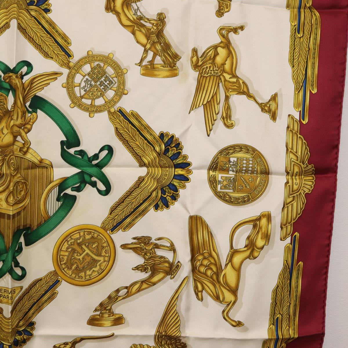 HERMES Carre 90 Scarf Silk Bordeaux Auth 199240