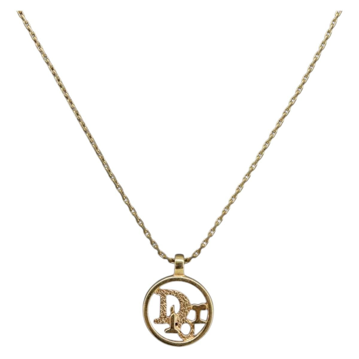 Christian Dior Necklace metal Gold Tone Auth 199249