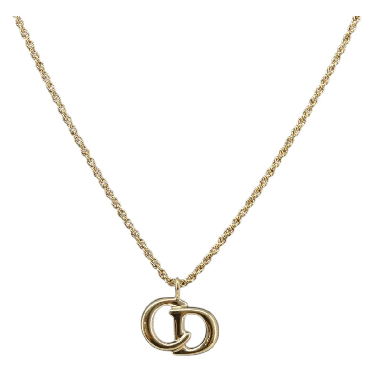 Christian Dior Necklace metal Gold Tone Auth 199259M