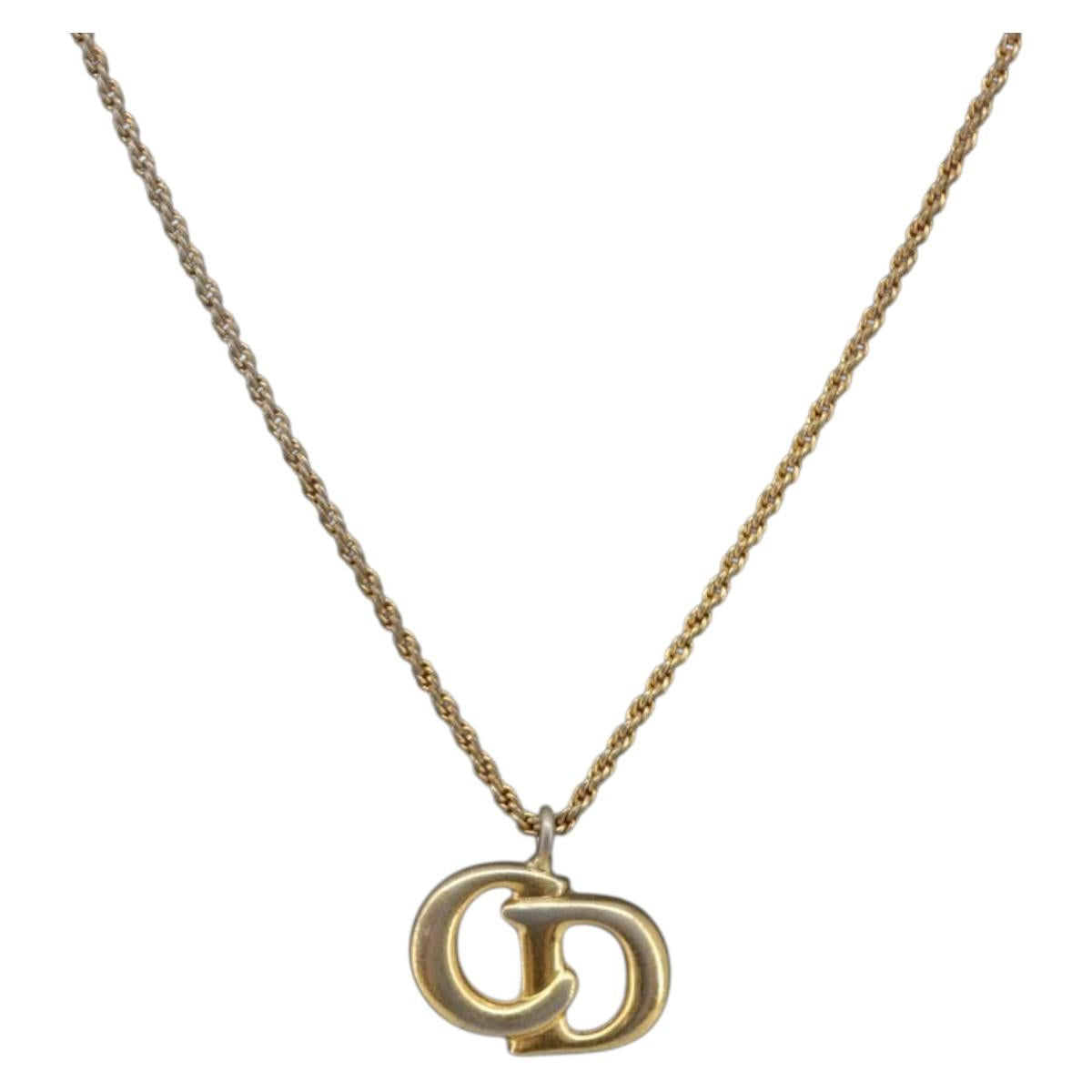 Christian Dior Necklace metal Gold Tone Auth 199265