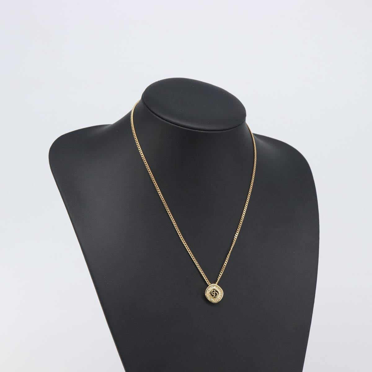 Christian Dior Necklace metal Gold Tone Auth 199276M