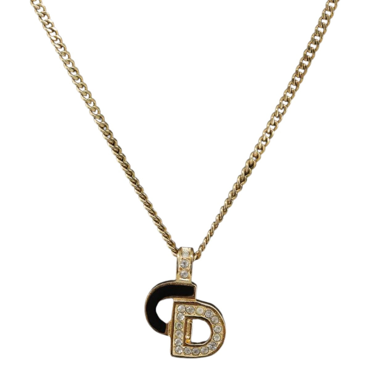 Christian Dior Necklace metal Gold Tone Auth 199288M