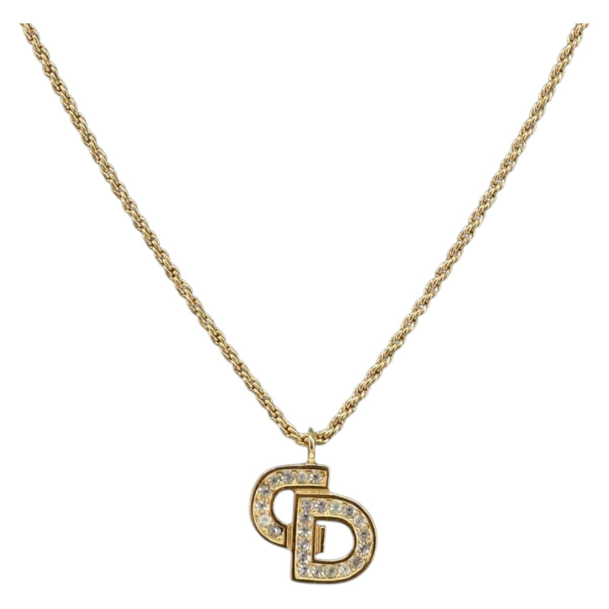 Christian Dior Necklace metal Gold Tone Auth 199297M