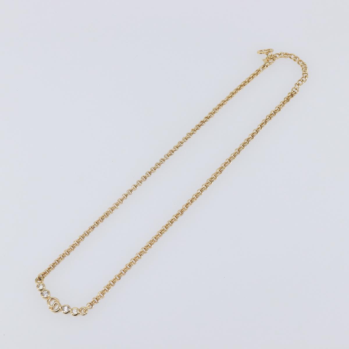 Christian Dior Necklace metal Gold Tone Auth 199305M