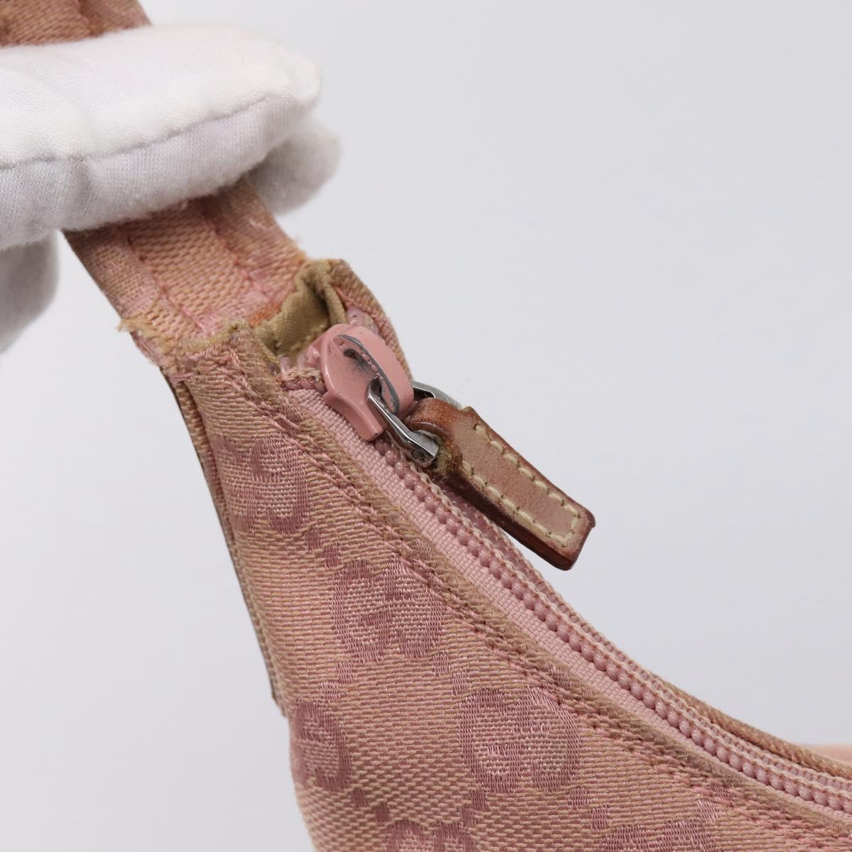 GUCCI GG Canvas Shoulder Bag Pink 001 3386 Auth 199334
