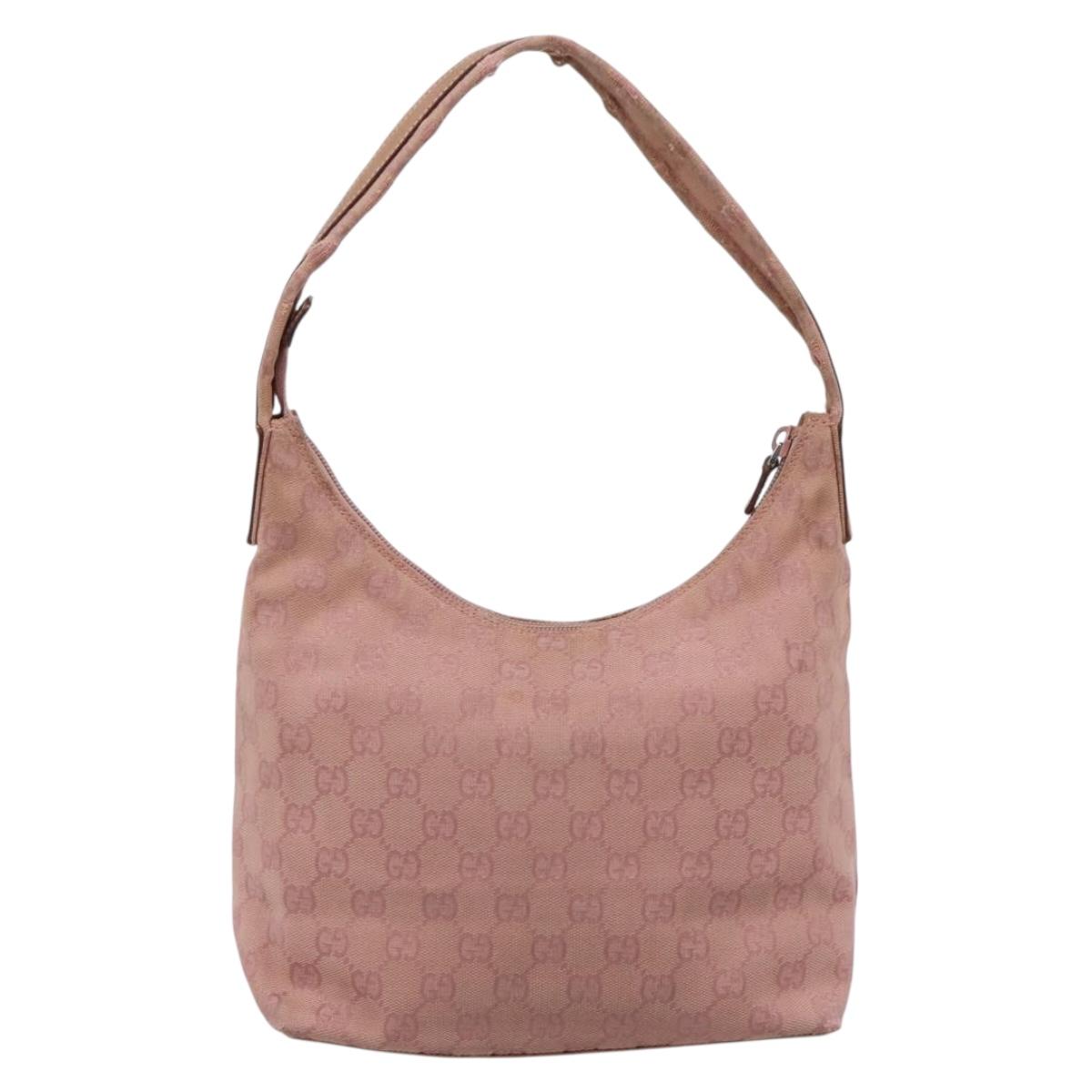 GUCCI GG Canvas Shoulder Bag Pink 001 3386 Auth 199334