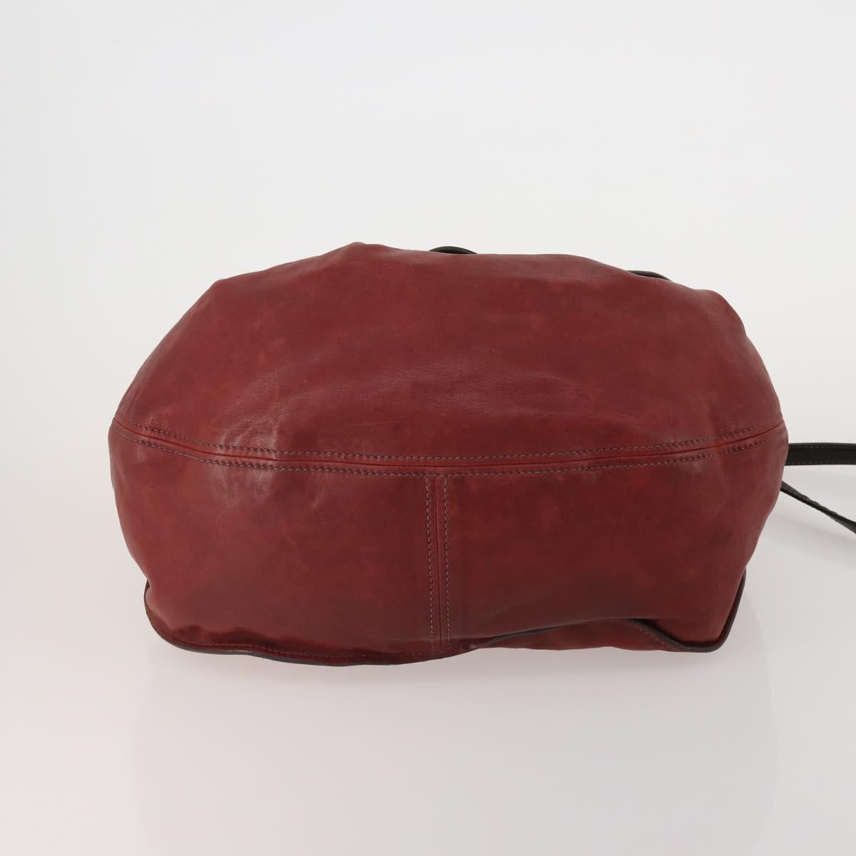 Miu Miu Hand Bag Leather 2way Red Gold Tone Auth 199339A