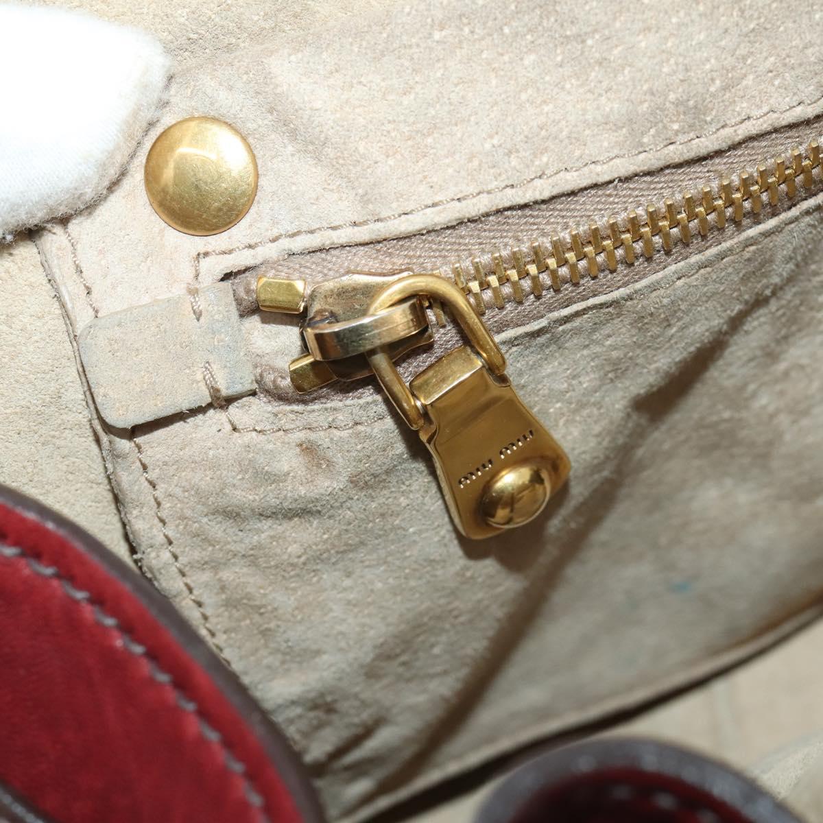 Miu Miu Hand Bag Leather 2way Red Gold Tone Auth 199339A
