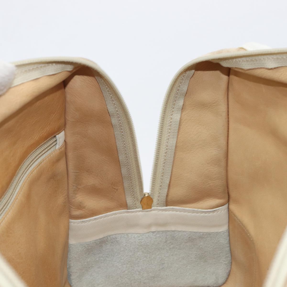 LOEWE Amazona 32 Hand Bag Suede Beige Gold Tone Auth 199344A