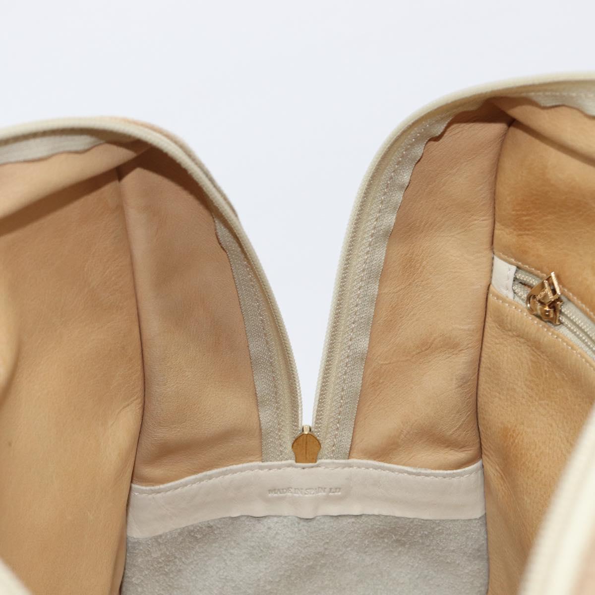 LOEWE Amazona 32 Hand Bag Suede Beige Gold Tone Auth 199344A
