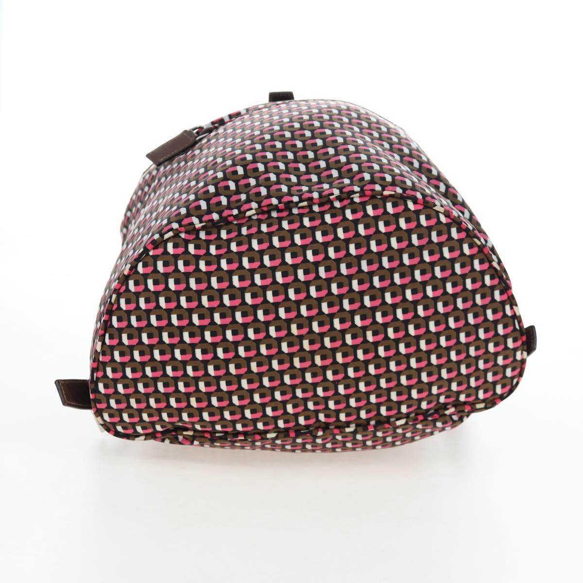 PRADA Backpack Nylon Pink Brown Auth 199345V