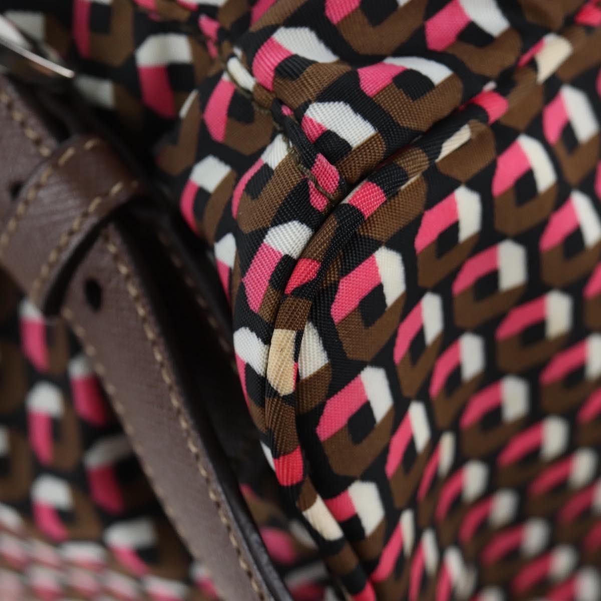 PRADA Backpack Nylon Pink Brown Auth 199345V