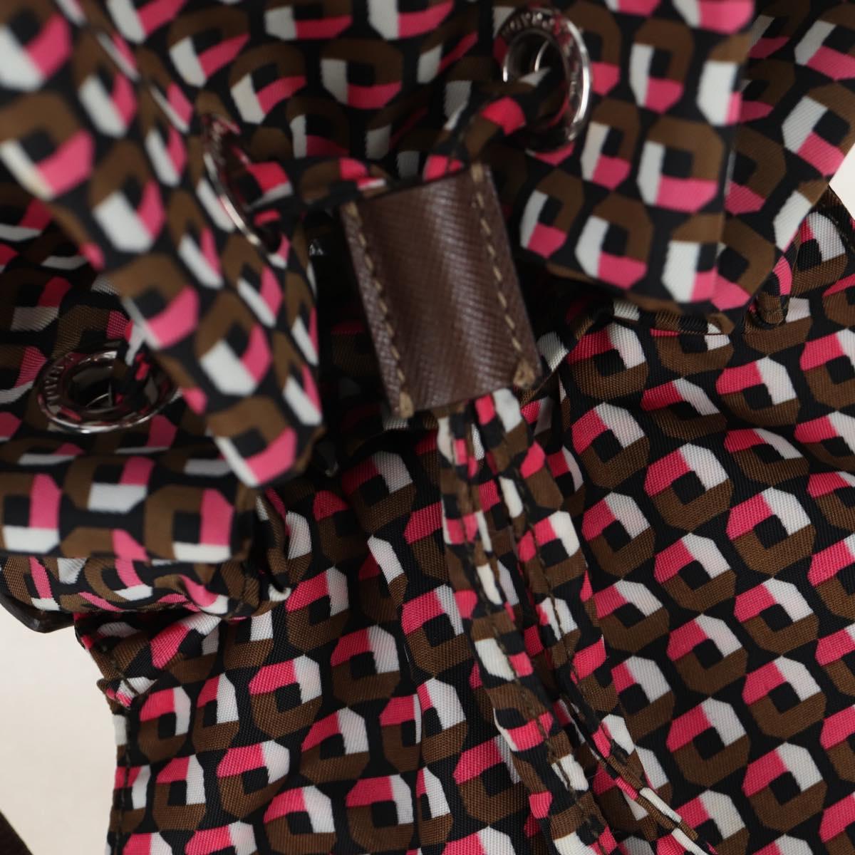 PRADA Backpack Nylon Pink Brown Auth 199345V